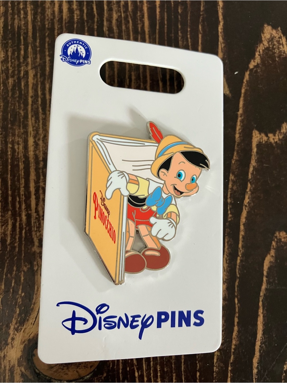 Disney Pin - Pinocchio Enamel Pin with Yellow Book and Red Shoes